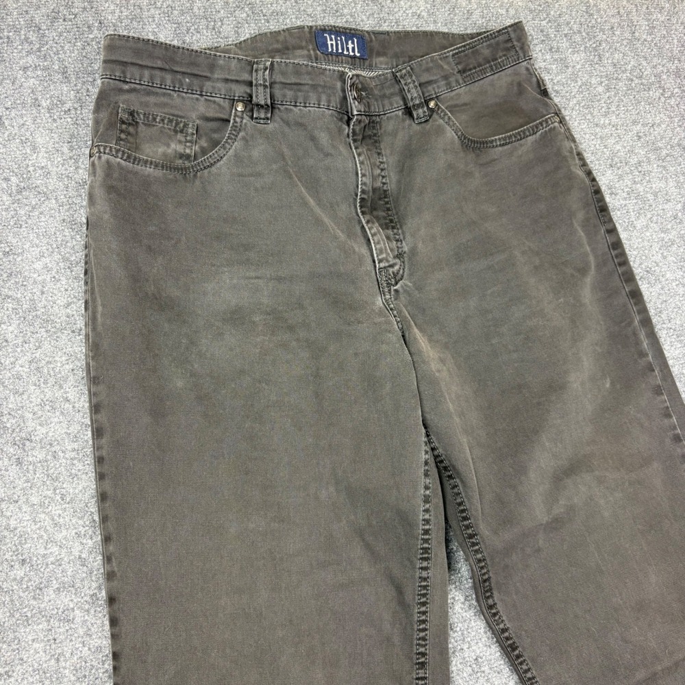Hiltl John-I Mens 36x34 Charcoal Grey Straight Leg Five Pocket Pants Romania